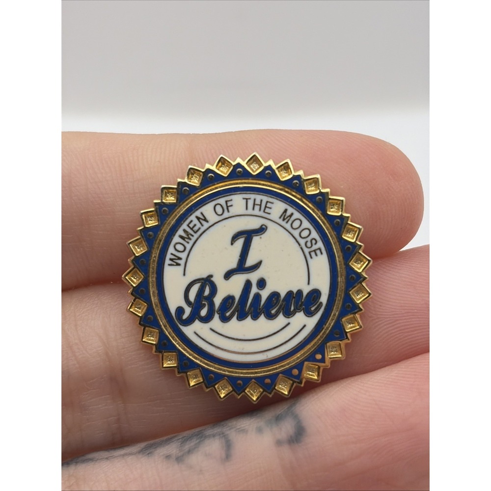Women Of The Moose Lodge I Believe Lapel Hat Pin